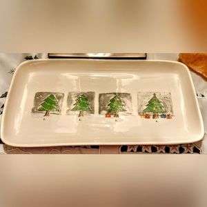 Porcelain Christmas Tree Tray